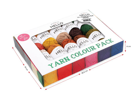 Hello Cotton Yarn - 12 x 25g Ball Collection | Vintage Colours