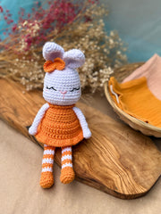 Knitty Critters - Easter - Bunny with Orange Dress | DIY Amigurumi Crochet Kit