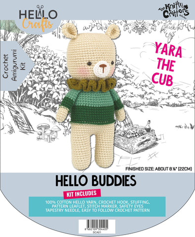 Knitty Critters - Hello Buddies - Yara The Cub | DIY Amigurumi Crochet Kit