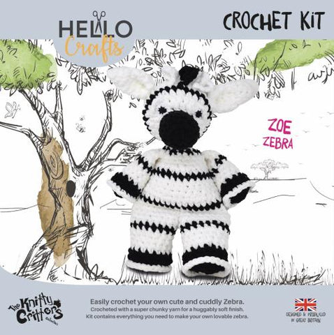 Knitty Critters - Main Collection - Zoe Zebra | DIY Amigurumi Crochet Kit