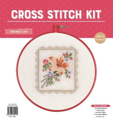 Cross Stitch Hoop Kit - Orange Lily