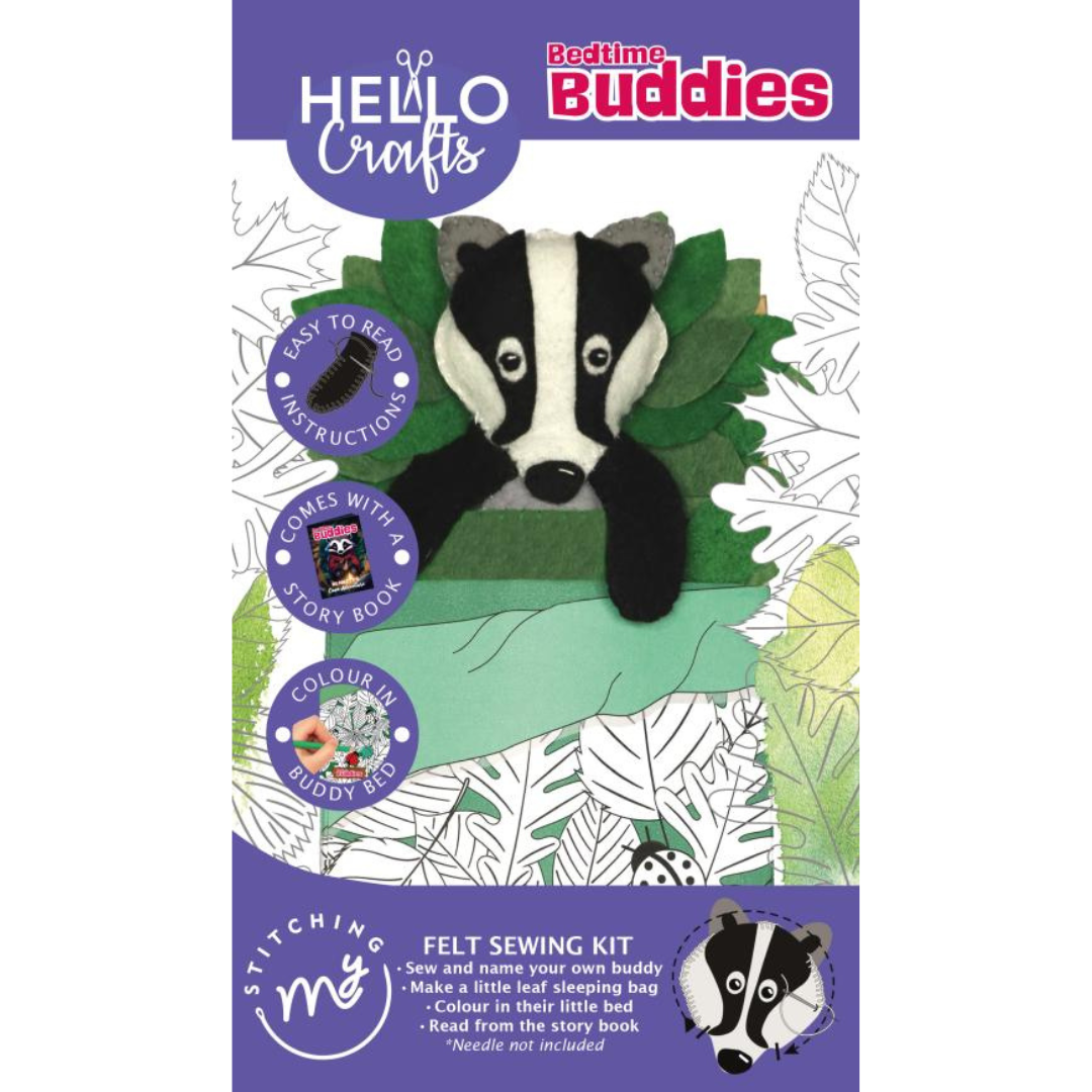 Bedtime Buddies Felt Sewing Kit Ð Create Bennett the Badger | Easy Craft for Kids & Beginners