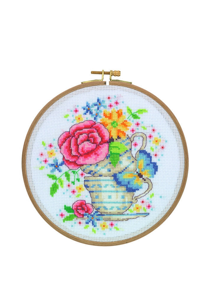 Counted Cross Stitch Kit - CCS12 - Vintage Tea Cups