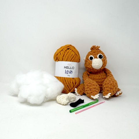 Knitty Critters - Cheeky Chums - Orangutan | DIY Amigurumi Crochet Kit