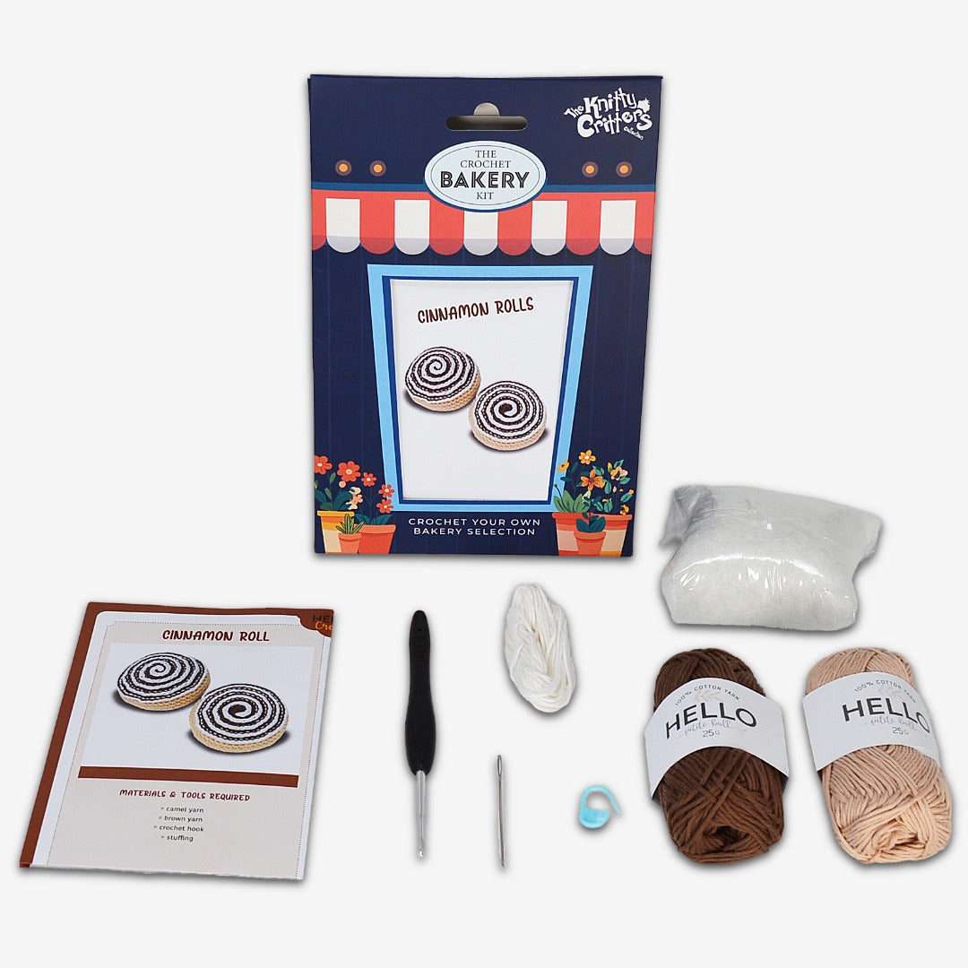 Knitty Critters - Bakery Selection - Cinnamon Rolls | DIY Amigurumi Crochet Kit