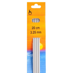 Pony Double Pointed Knitting Needles Set of 4 - 20cm (Option: 3mm, 3.25mm)