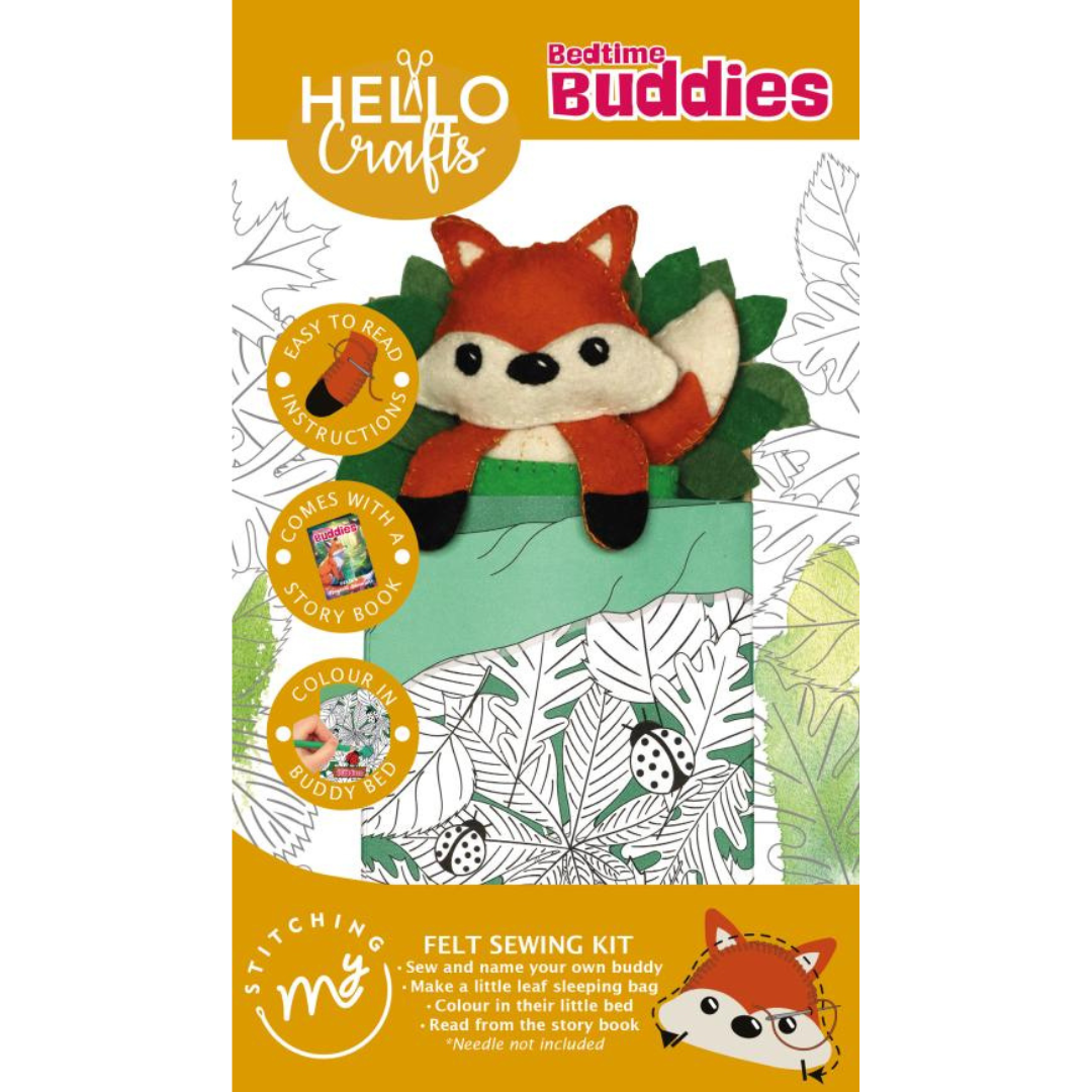 Bedtime Buddies Felt Sewing Kit - Create Felix the Fox | Fun Craft for Kids & Beginners