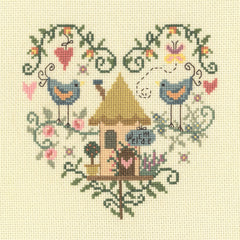 Folk Art - Counted Cross Stitch Kit - Birdhouse Love