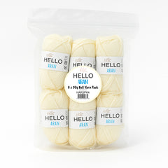 Hello Aran Yarn Pack – 6 x 30g Balls