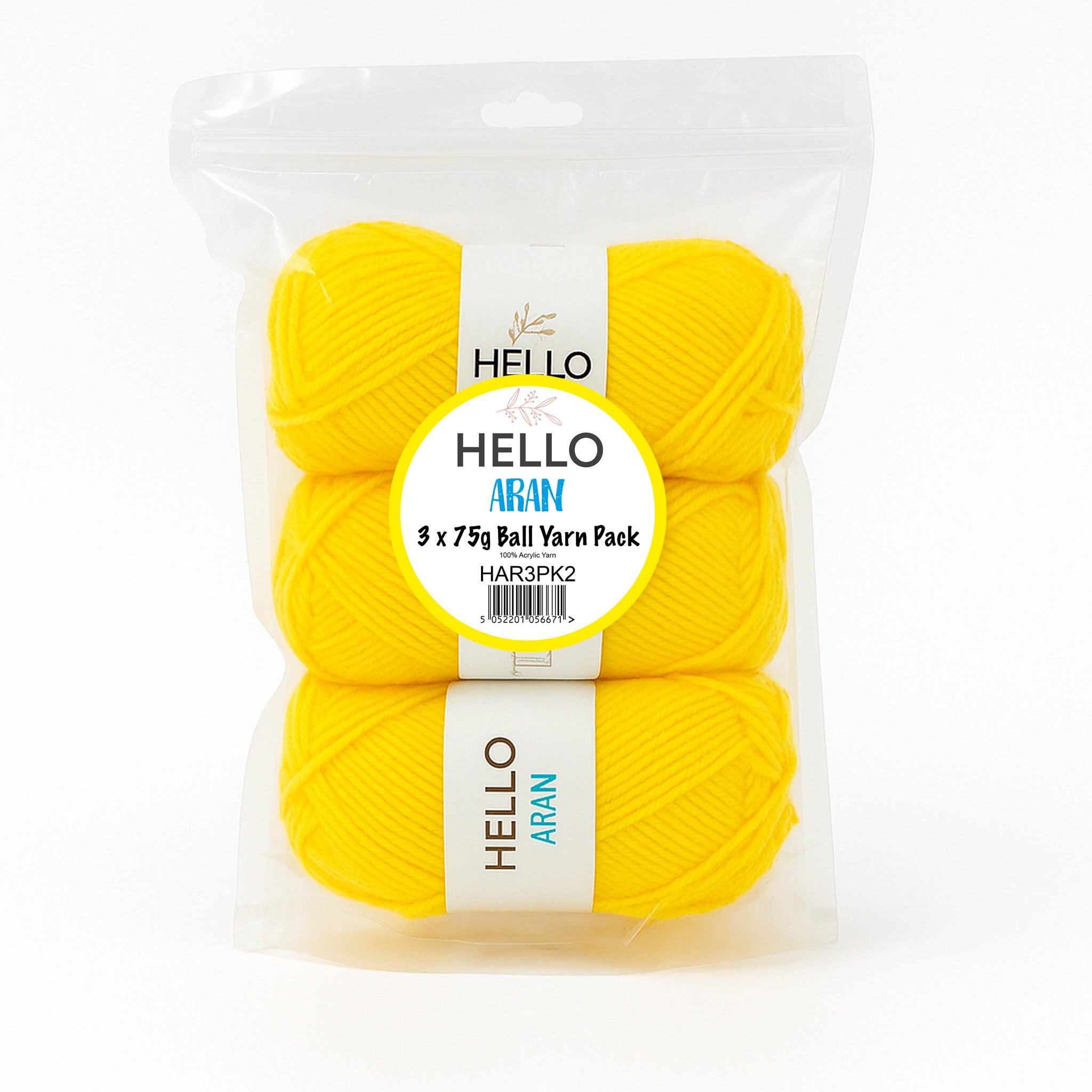 Hello Aran Yarn Pack – 3 x 75g Balls