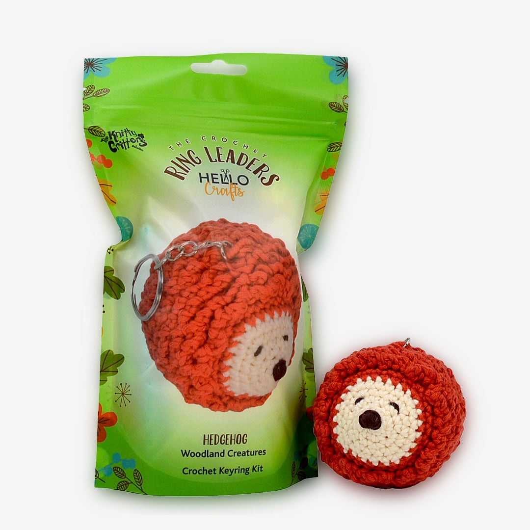 Knitty Critters – Woodland – Hedgehog | DIY Amigurumi Crochet Keyring Kit