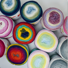 Assorted Variegated Cake Yarn 6 balls x 150g yarn
