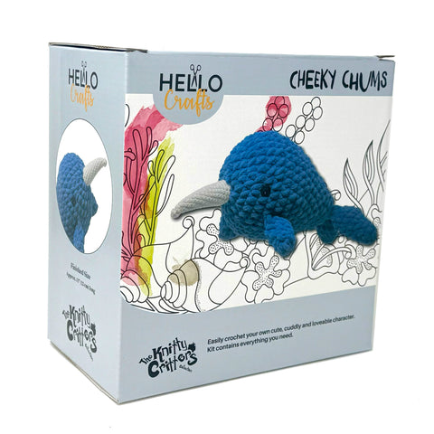 Knitty Critters - Cheeky Chums - Narwhal | DIY Amigurumi Crochet Kit