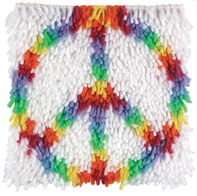 Wonderart Peace Latch Hook Rug Kit 8" x 8"
