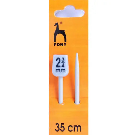 Pony Single Pointed Knitting Needles - 35cm (Option: 2.75mm, 3mm, 3.75mm, 4.5mm, 5.5mm, 7.5mm, 9mm, 10mm, 12mm)
