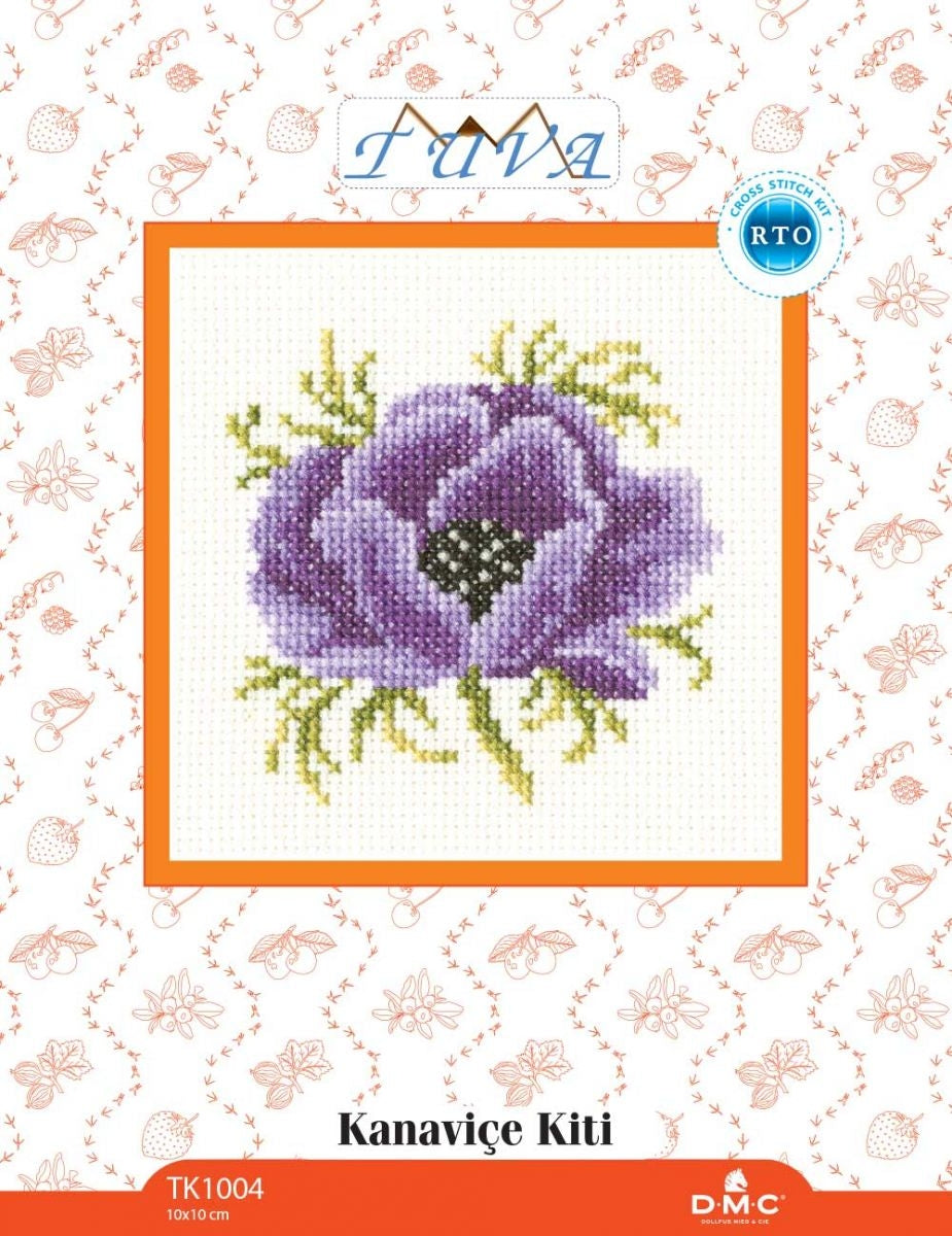 Tuva Cross Stitch Kit - TK1004 - Purple Poppy