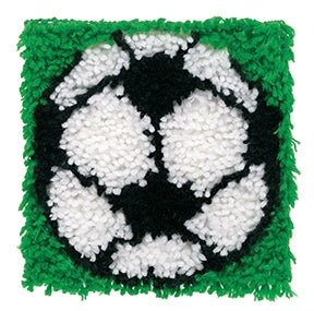 Wonderart Soccer Latch Hook Rug Kit 8" x 8"